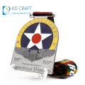Fabricant personnalisé métal 3D émail fantaisie épée aigle récompense sport armée shérif étoile médaille militaire avec ruban court